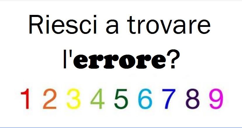 trovare l' errore